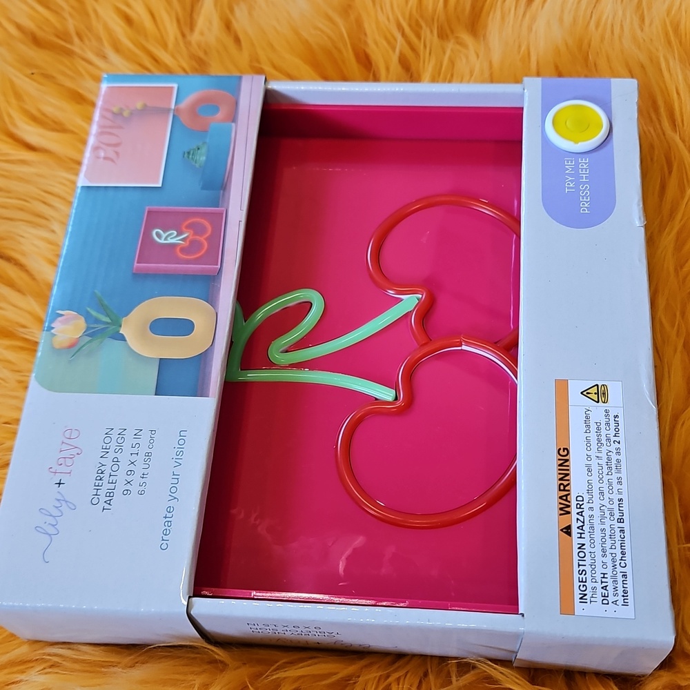 Cherry Neon Tabletop Sign - Picture 3 of 5